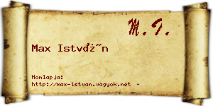Max István névjegykártya