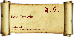 Max István névjegykártya